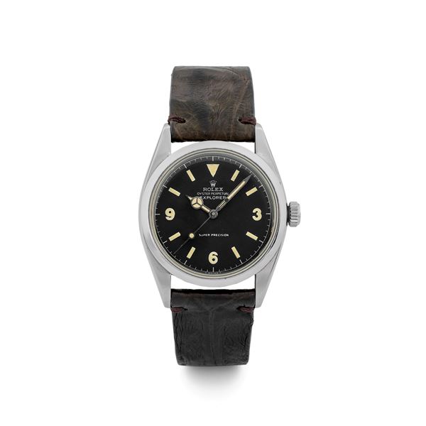 Rolex - Ovettone ref 6298 ‘Explorer’ in steel, silver graphic dial, circa 1953
