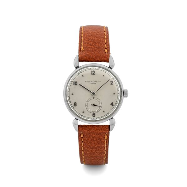 Patek Philippe - Calatrava ‘Drop Lugs’ ref 1503 steel, manual winding Arabic numerals, circa 1945