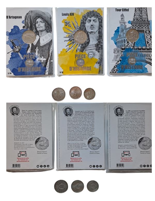Francia 2008-2019: 6 monete d’argento FdC, di cui 3 in confezione ufficiale.