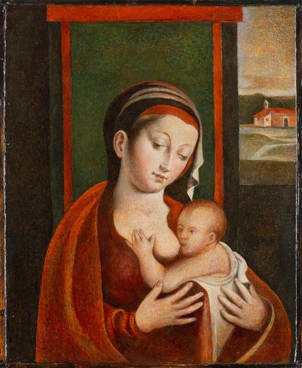 Scuola del XVII secolo Madonna del latte