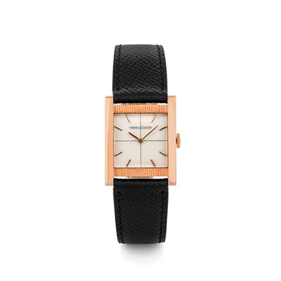 Tank Carrè in Oro Rosa 18k, Quadrante Argentè a Settori, Carica Manuale, Circa 1940