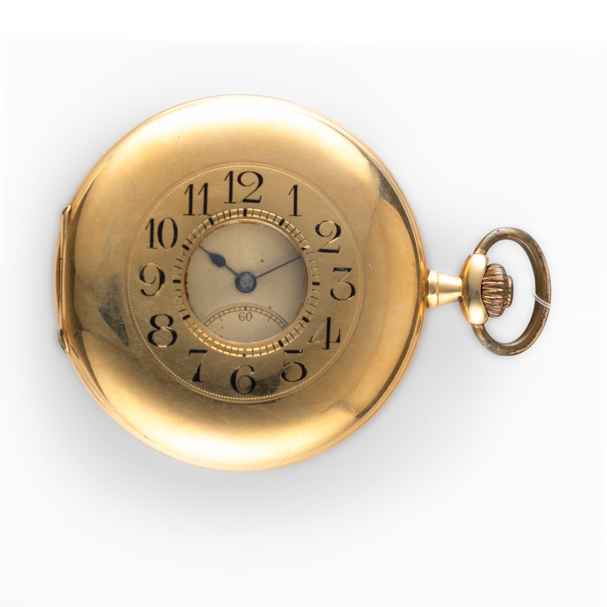 Tavannes Watch - Demi-savonette in oro giallo 18 k con quadrante champagne guilloché e piccoli se...