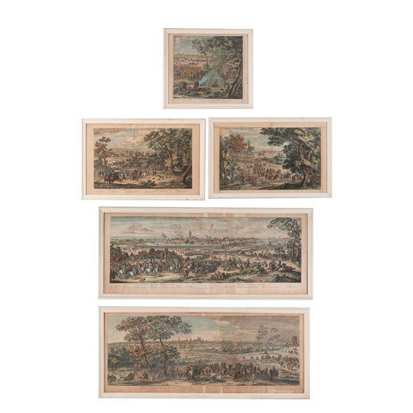 F. van der Meulen, Gruppo di cinque Incisioni