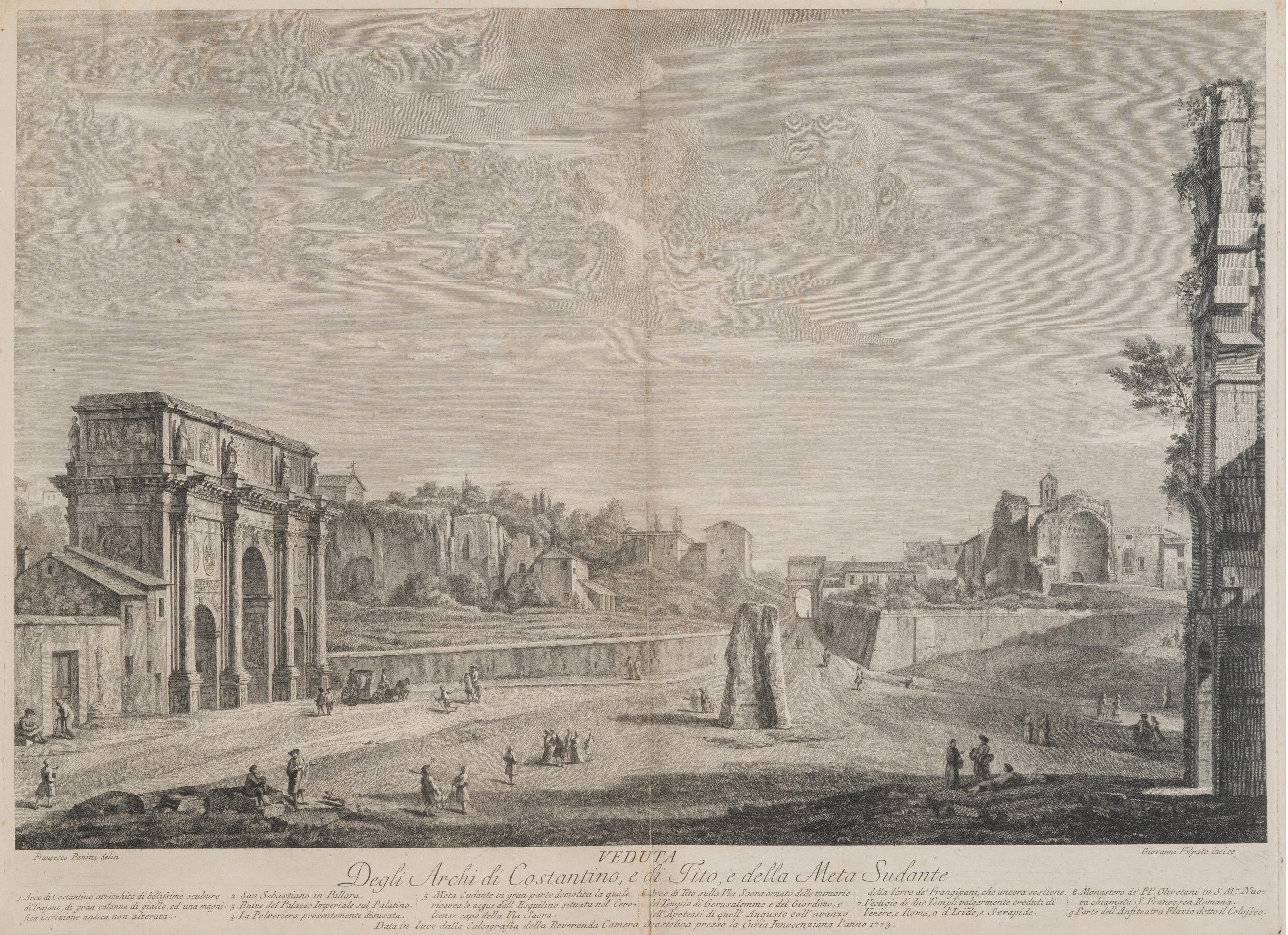 Giovanni Trevisan, Detto Volpato (1735 – 1803) Veduta degli Archi di Costantino, e di Tito, e del...