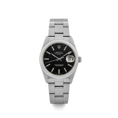 Oyster Perpetual Date Ref 15200 in Acciaio, Quadrante Nero, Circa 1989