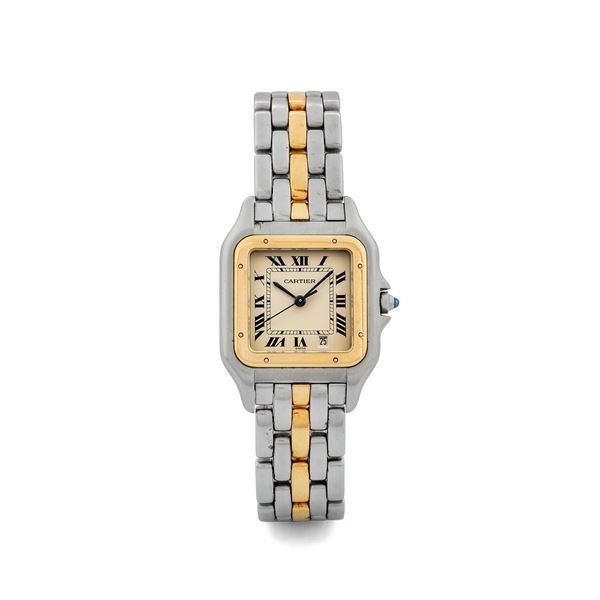 Cartier - Panthere steel and gold monofilament, quartz movement, circa 1990