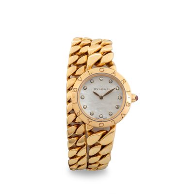 Bulgari in Oro Rosa 18k con Doppio Bracciale, Quadrante Madreperla, Circa 2010