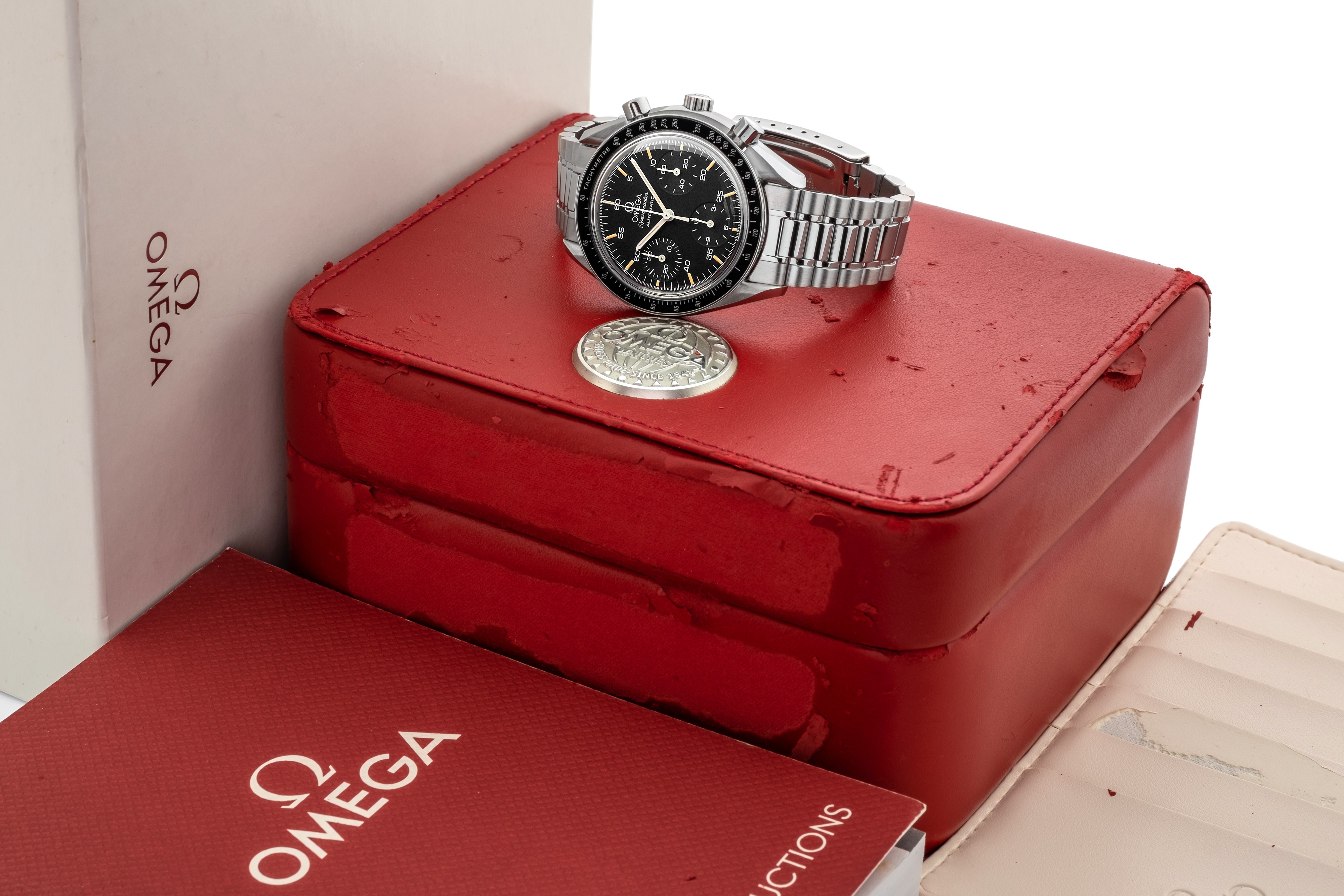 Omega - Speedmaster Reduced Automatico in Acciaio, Quadrante Nero al Trizio, Circa 1998