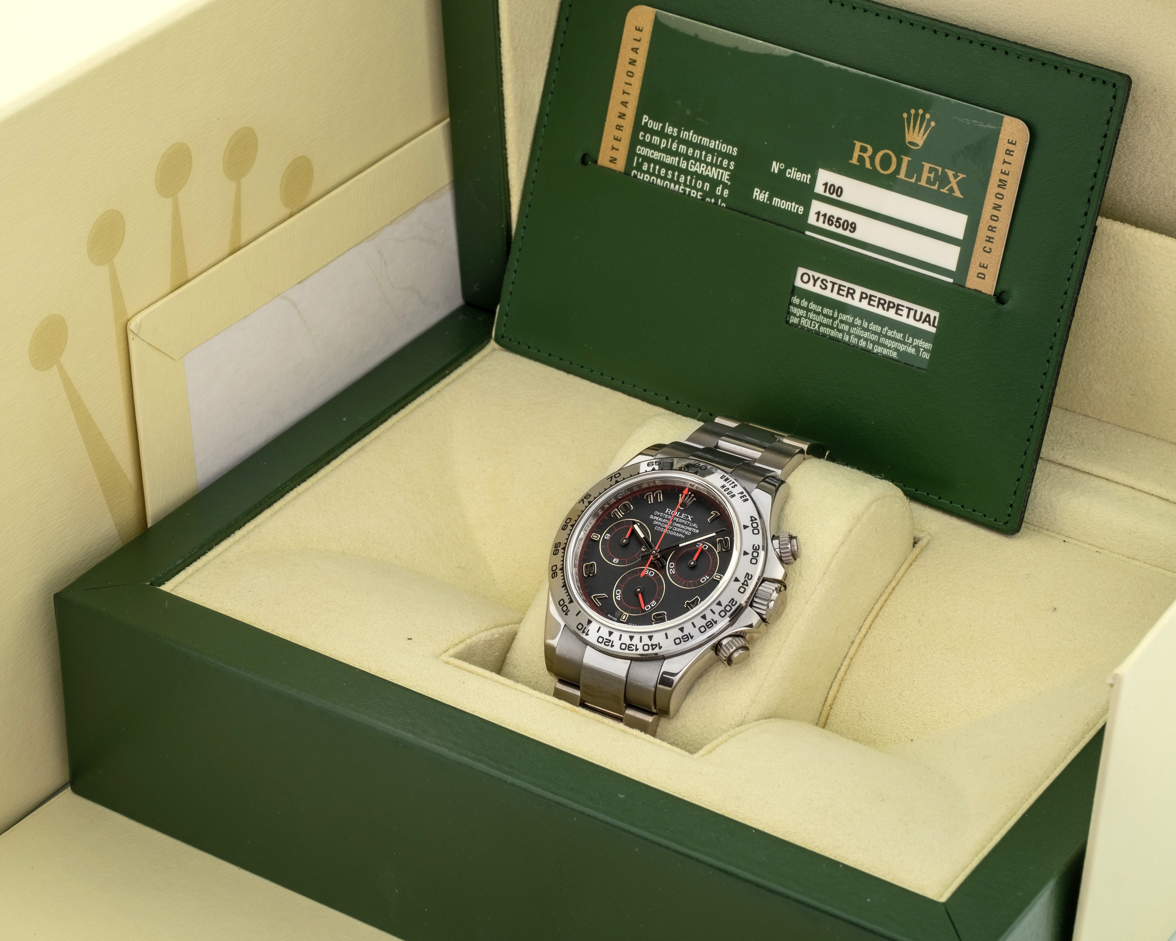 Rolex - Cosmograph Daytona Ref 116509 "racing" in Oro Bianco 18k Accompagnato da Scatola e Garanz...