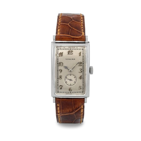 Patek Philippe - Tiffany & Co ‘Playing card’ shape in platinum, Breguet numbers, circa 1929