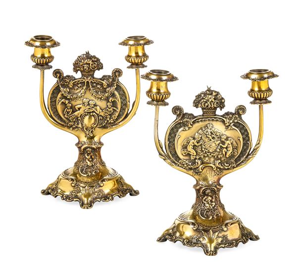 Coppia di doppieri. Tiffany & Co., U.S.A. inizio XX secolo