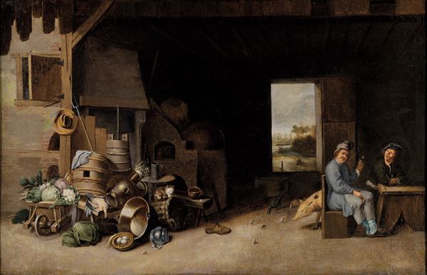Scuola fiamminga del XVIII secolo Interno di cucina