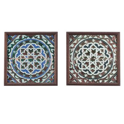 Coppia di Mattonelle in Maiolica