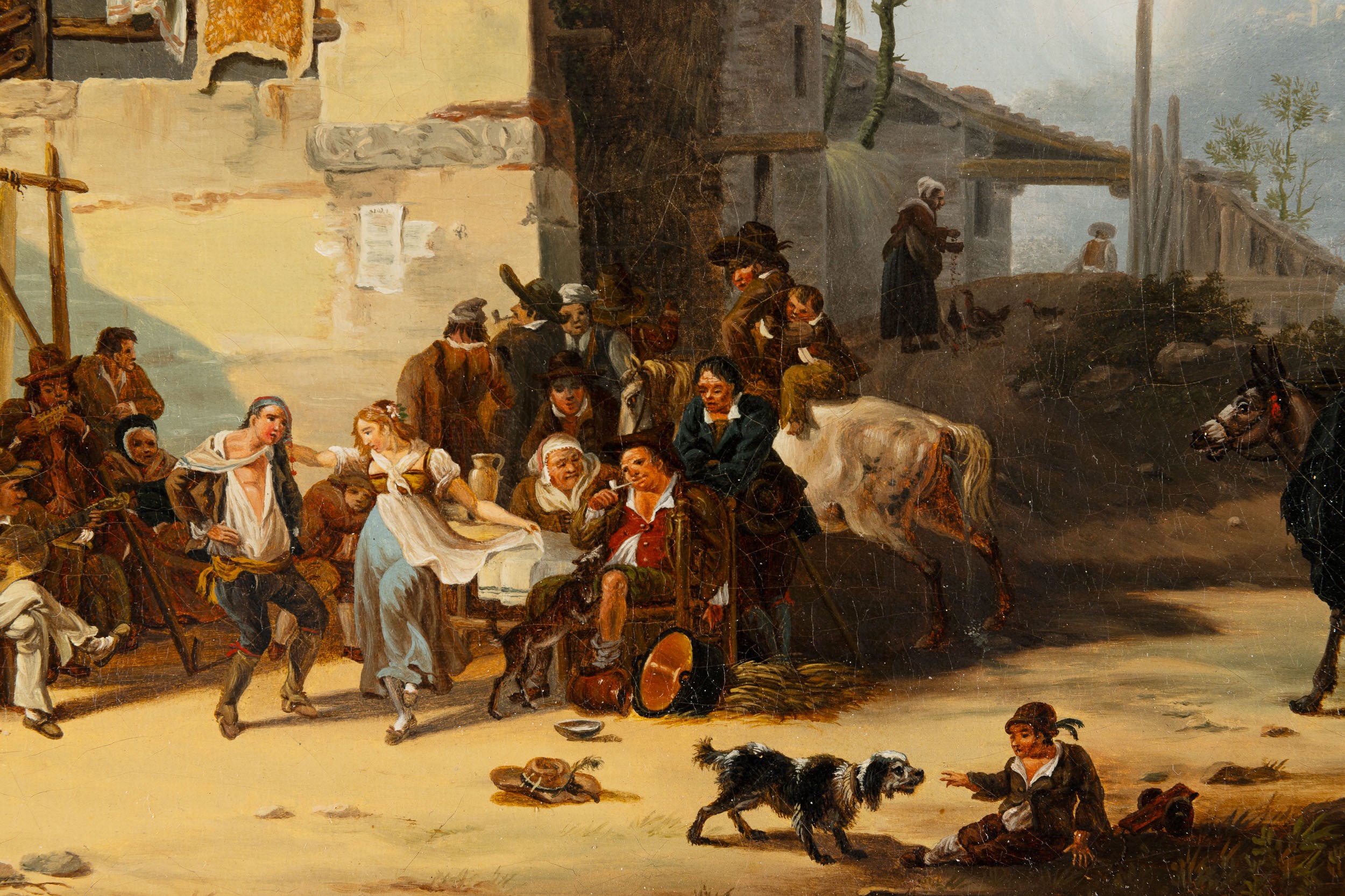 Giovanni Migliara - Paesaggio con Rovine e Figure di Popolani