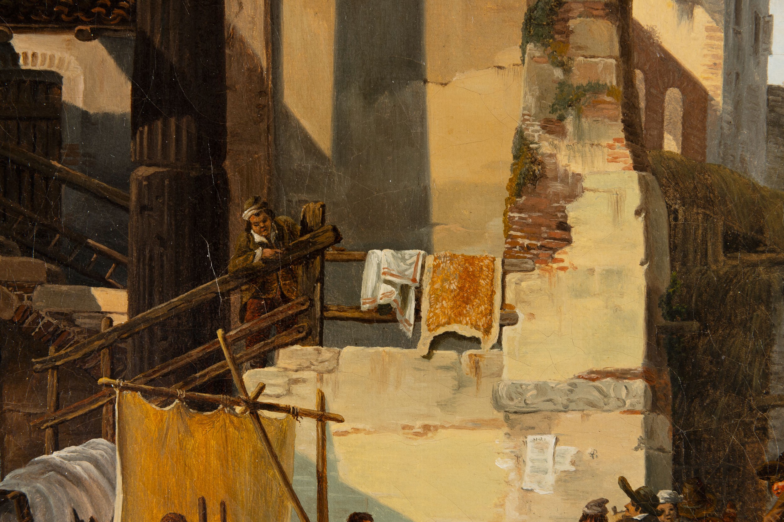 Giovanni Migliara - Paesaggio con Rovine e Figure di Popolani