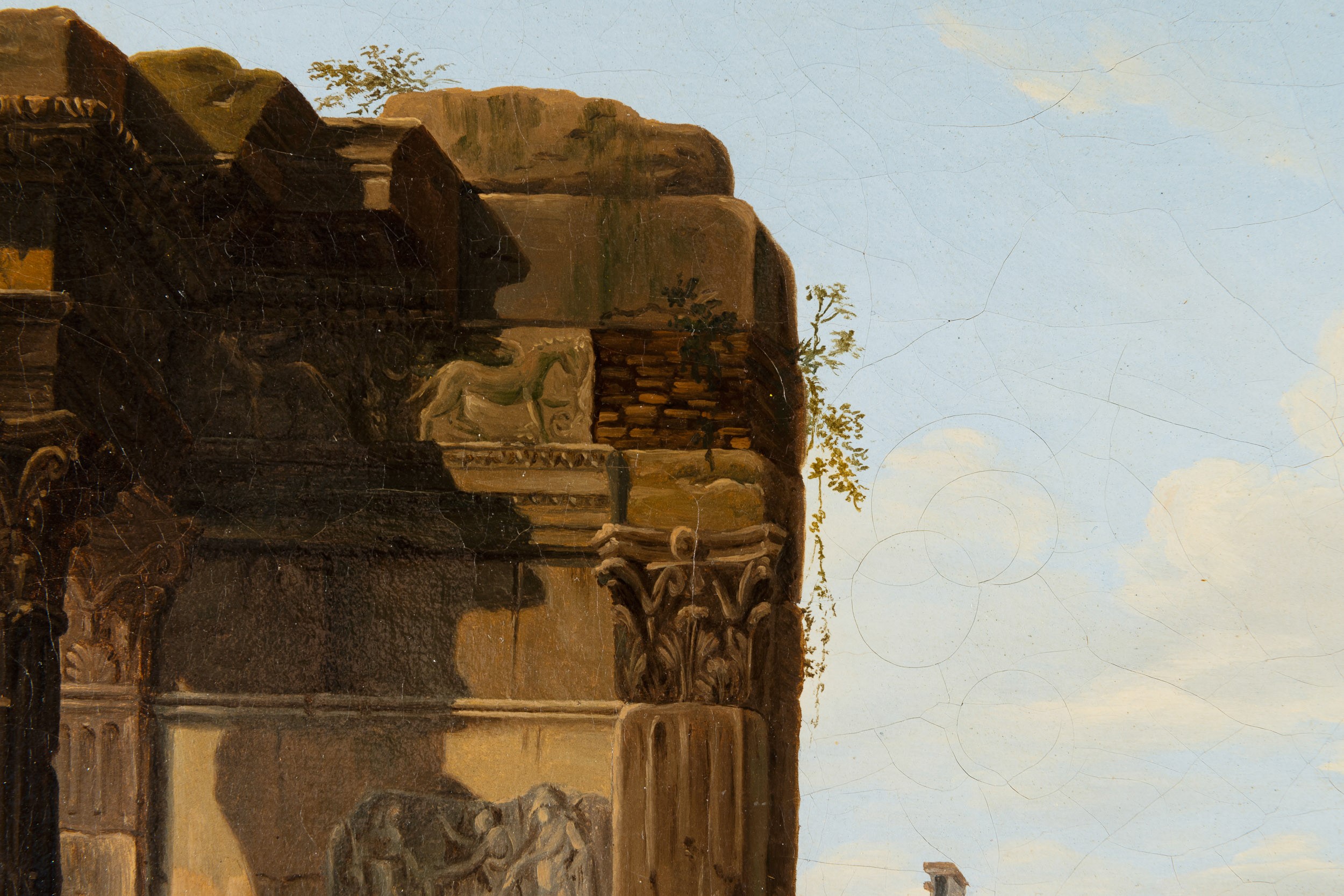 Giovanni Migliara - Paesaggio con Rovine e Figure di Popolani