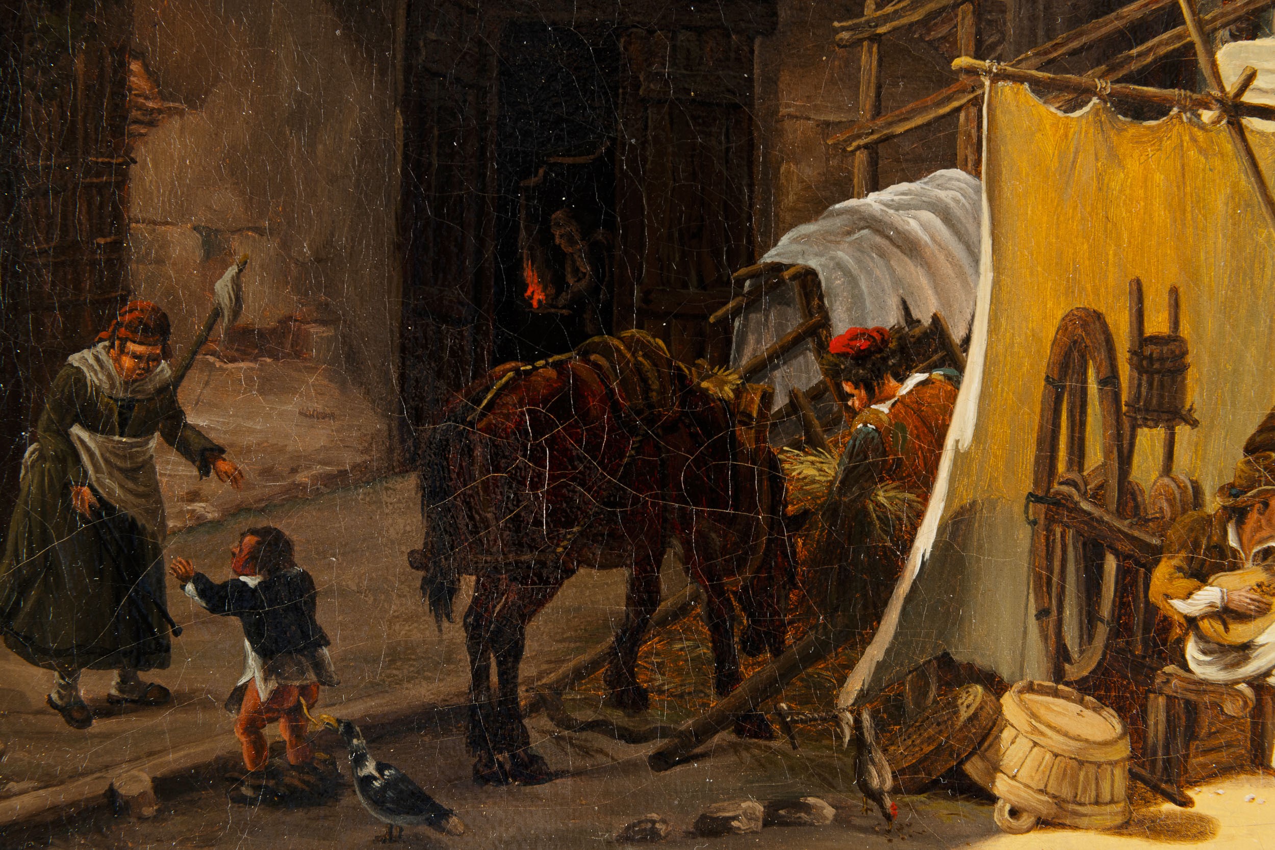 Giovanni Migliara - Paesaggio con Rovine e Figure di Popolani