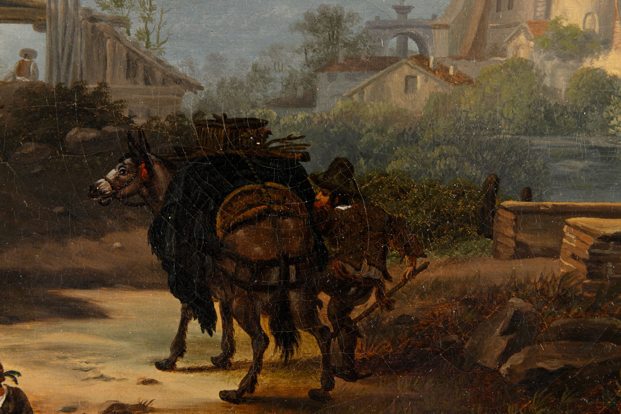 Giovanni Migliara - Paesaggio con Rovine e Figure di Popolani