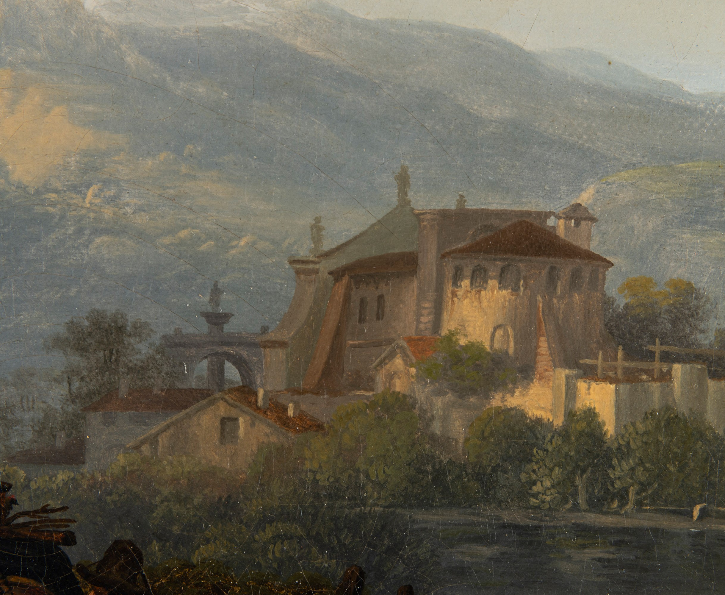 Giovanni Migliara - Paesaggio con Rovine e Figure di Popolani