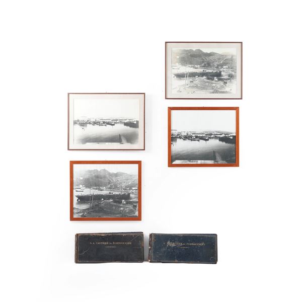 Lotto composto da 4 foto in cornice e 2 albun di fotografie raffiguranti " Navi "