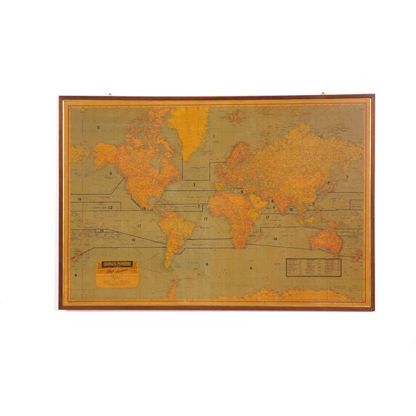 Grande cartina geografica in cornice