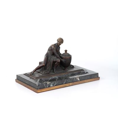 Calamaio in Bronzo Patinato. Fine XIX-inizi XX Secolo