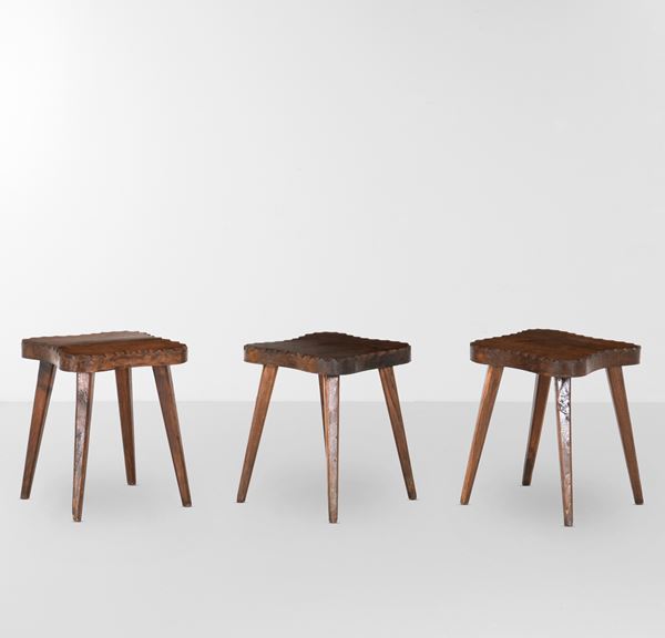 Set di tre sgabelli
