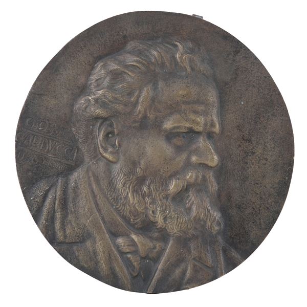 Placca in bronzo commemorativa di Giosuè Carducci