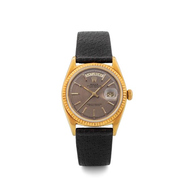 Rolex - Day-Date ref 1803 in 18k yellow gold, anthracite grey ‘Concentric’ dial, circa 1961