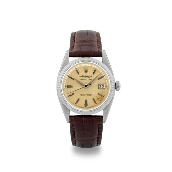 Rolex - Datejust ref 6605 ‘Serpico Y Laino’ in steel, butterfly oscillating weight, leaf hands, circa 1957