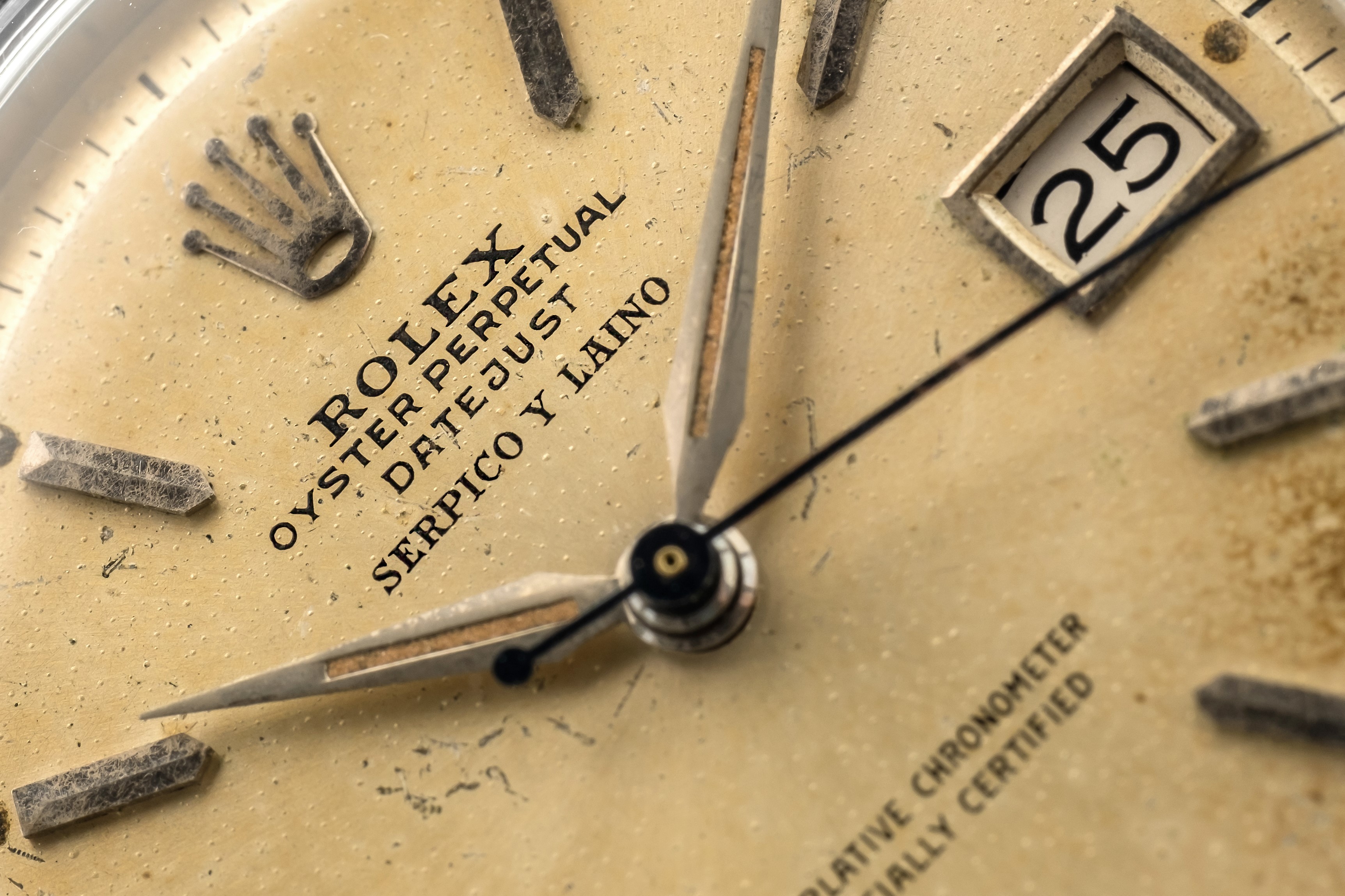 Rolex - Datejust Ref 6605 "serpico Y Laino" in Acciaio, Massa Oscillante a Farfalla, Lancette a F...