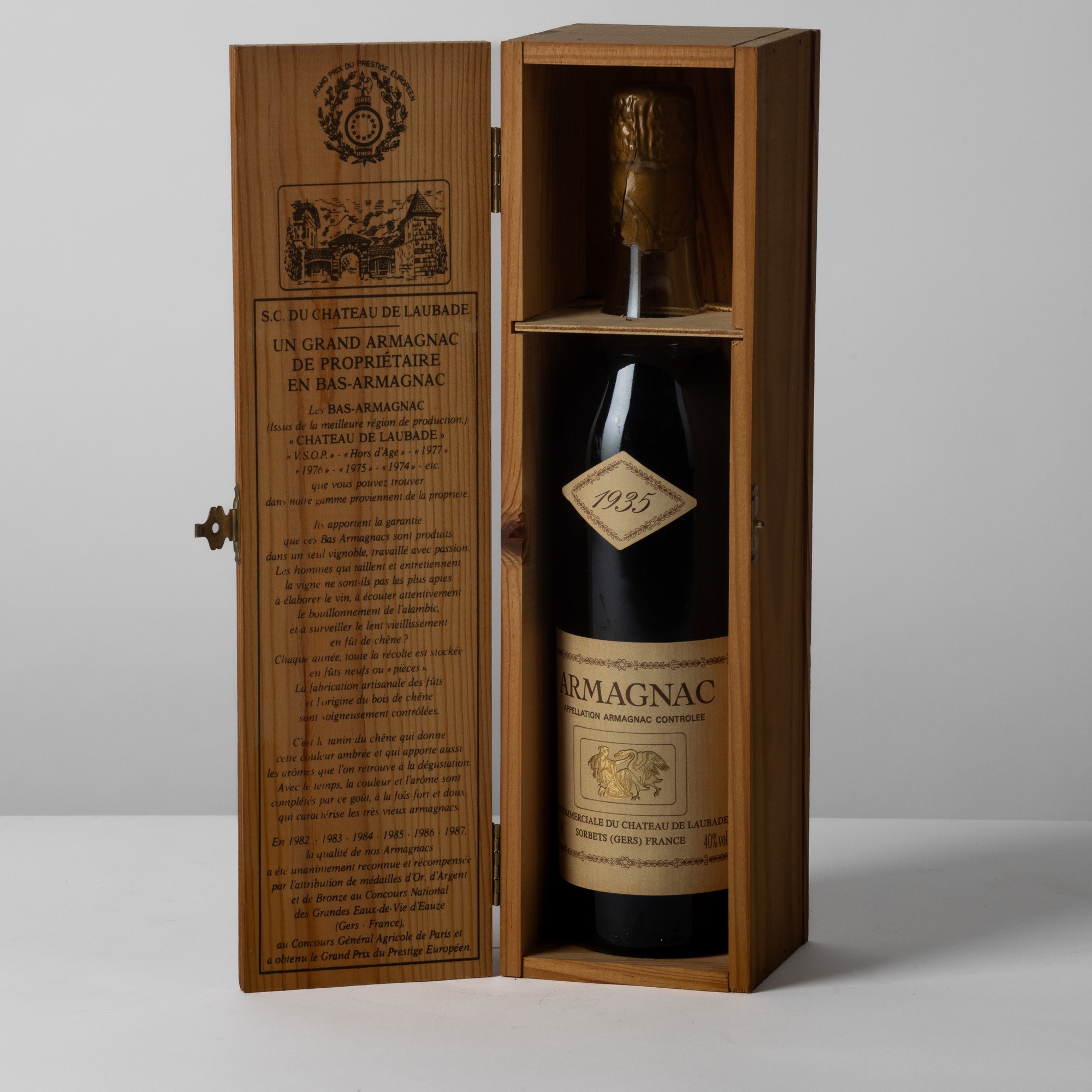Chateau De Laubade, Armagnac 1935 in bottiglia da 70cl