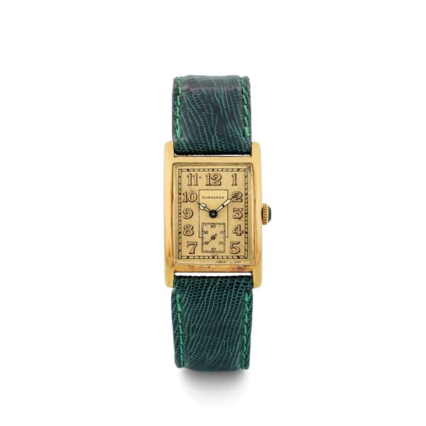 Longines - Art Deco in 14k yellow gold, two-tone dial, manual winding, circa 1928