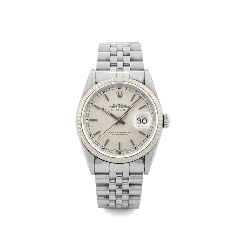 Rolex : Datejust ref 16234, steel, white gold knurled bezel, circa 1997  - Auction Watches - Cambi Casa d'Aste