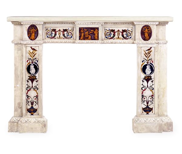 Camino in scagliola, elementi antichi