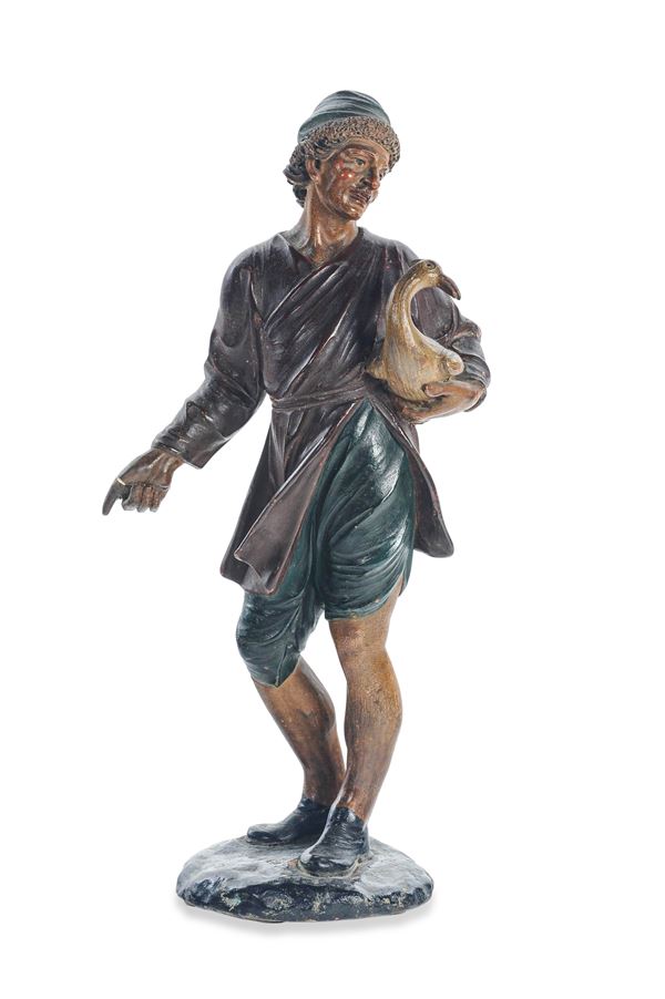 Figura di contadino con oca. Bologna XVIII XIX secolo, ambito di Giacomo de Maria (1762-1838)