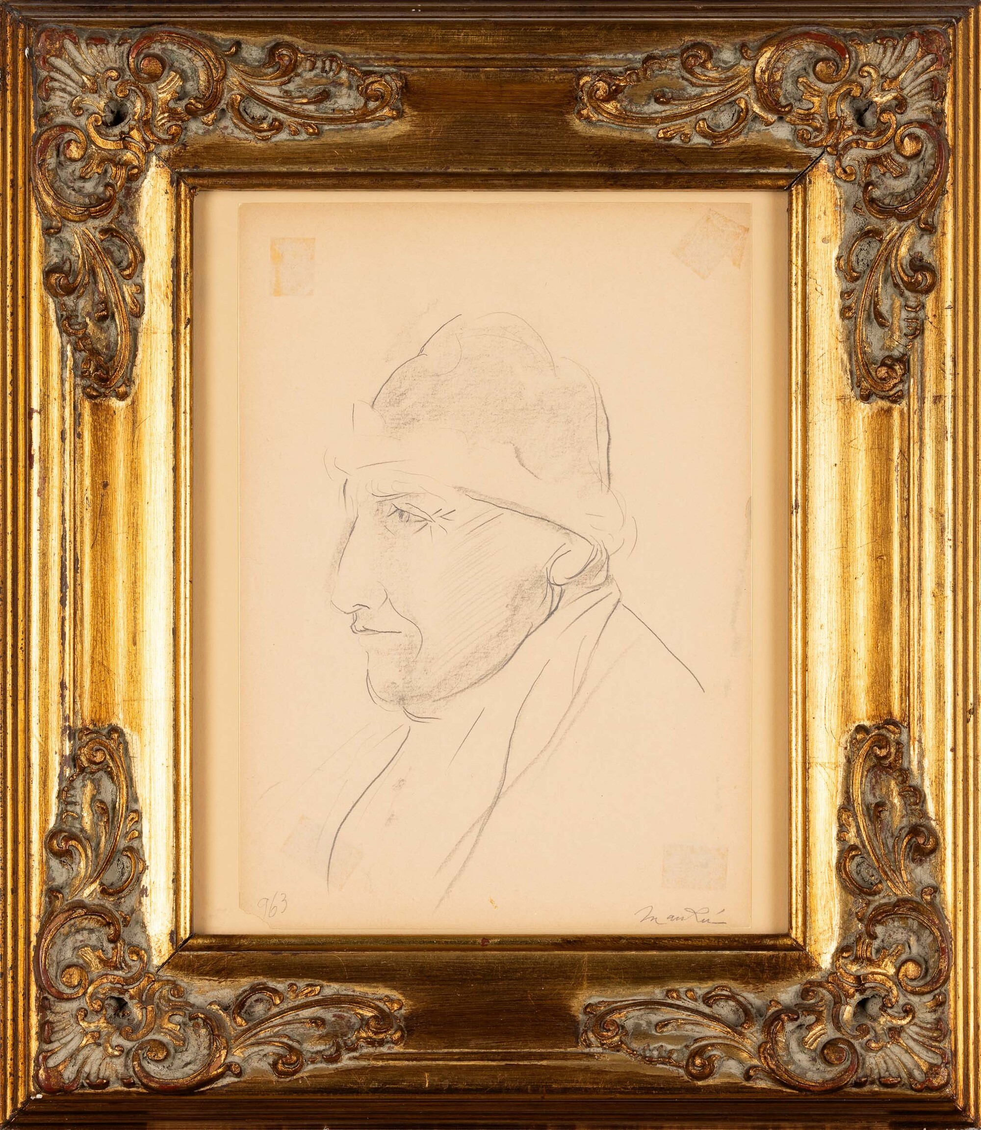 Giacomo Manzù - S.S. Giovanni XXIII (matita su carta)