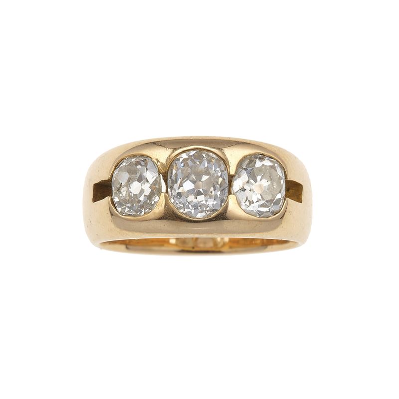 Three old-cut diamond ring  - Auction Jewels - Cambi Casa d'Aste