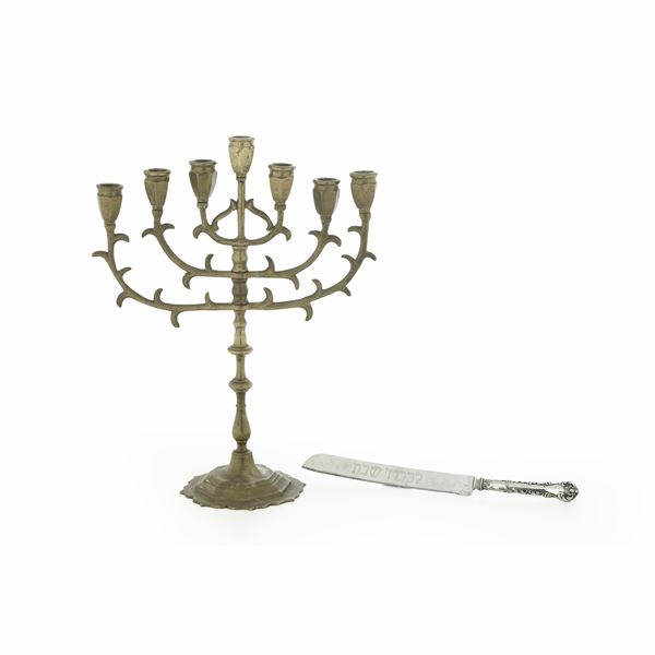 Menorah e tagliacarte, arte ebraica XIX secolo
