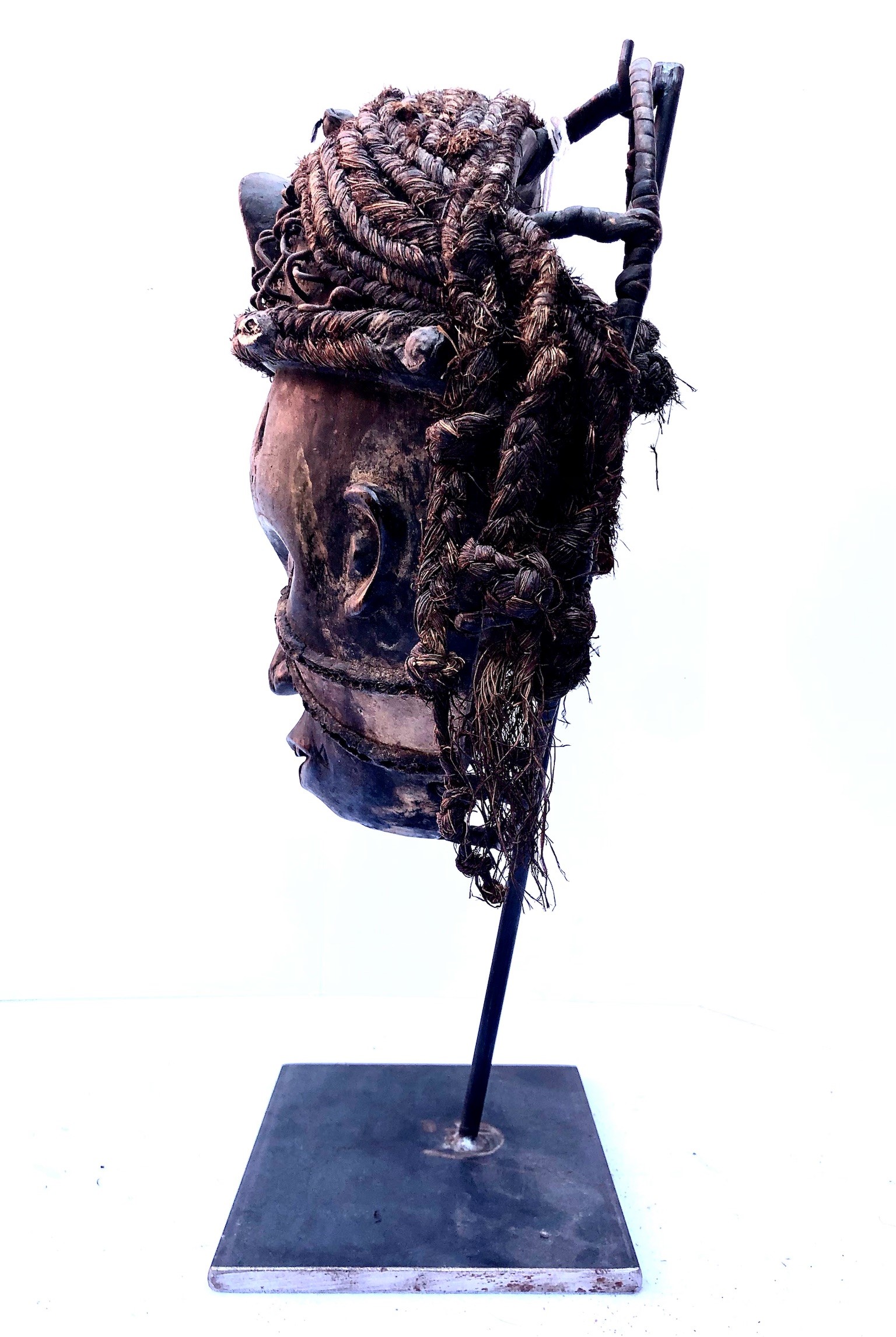 Cultura Africana. Grande Maschera Polimaterica Vecchia Manifattura del XX Secolo