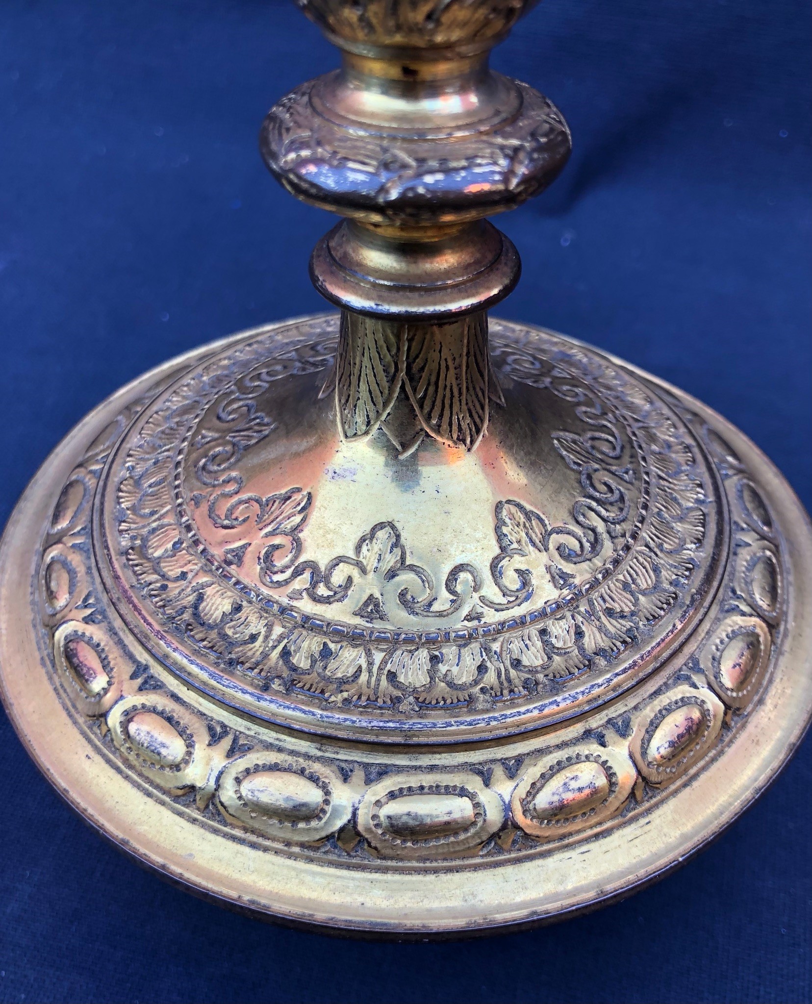 Calice in Bronzo Dorato ed Argento Inciso e Sbalzato, XVII-XVIII, Secolo