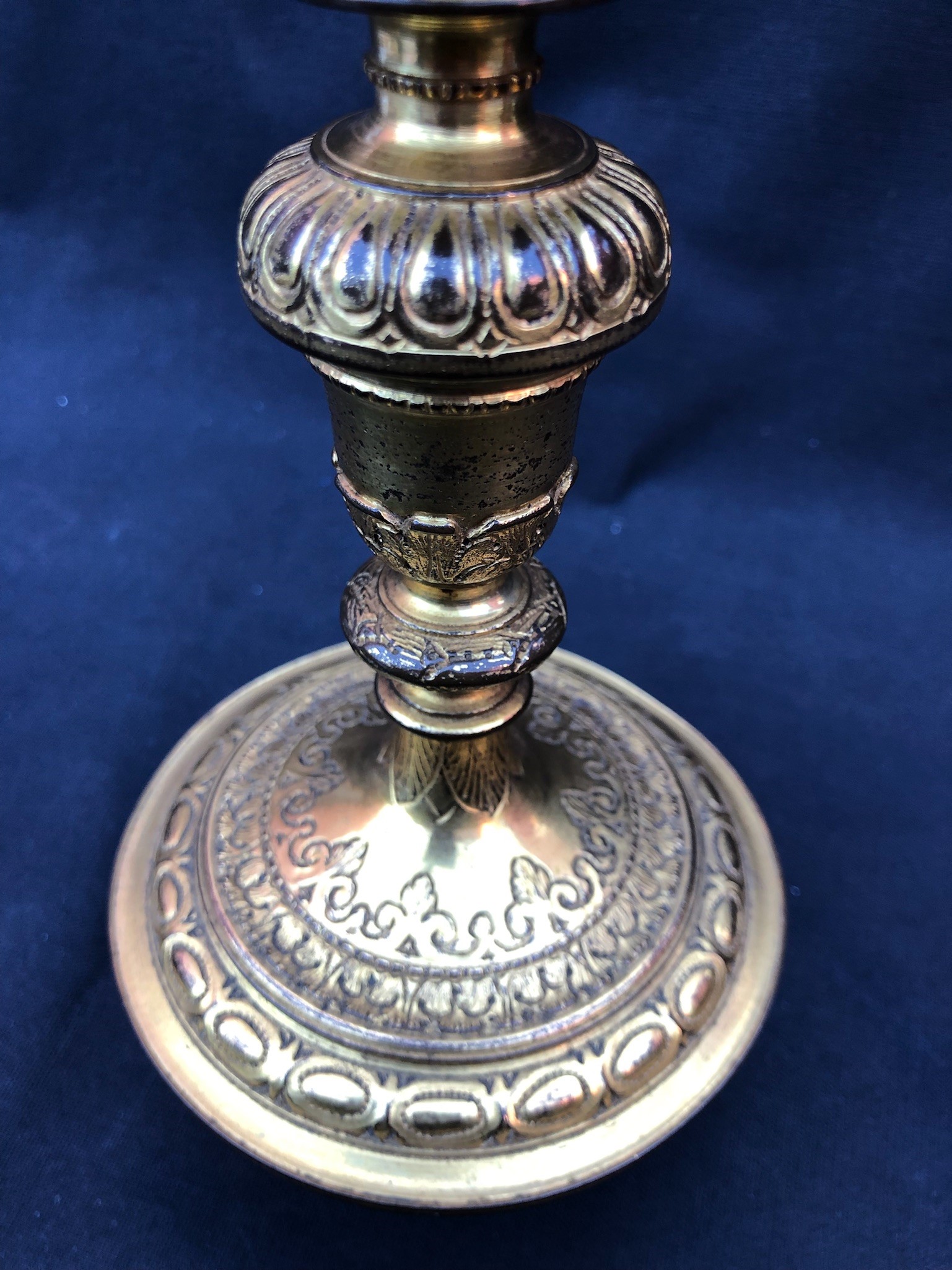 Calice in Bronzo Dorato ed Argento Inciso e Sbalzato, XVII-XVIII, Secolo