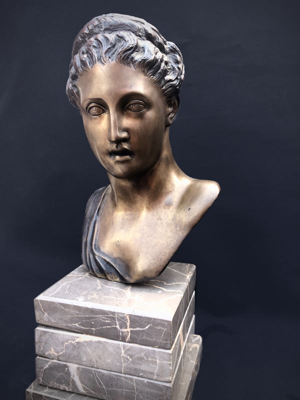BUSTO DI BERENICE O ARTEMIS BRONZO DALL’ANTICO, XX SECOLO