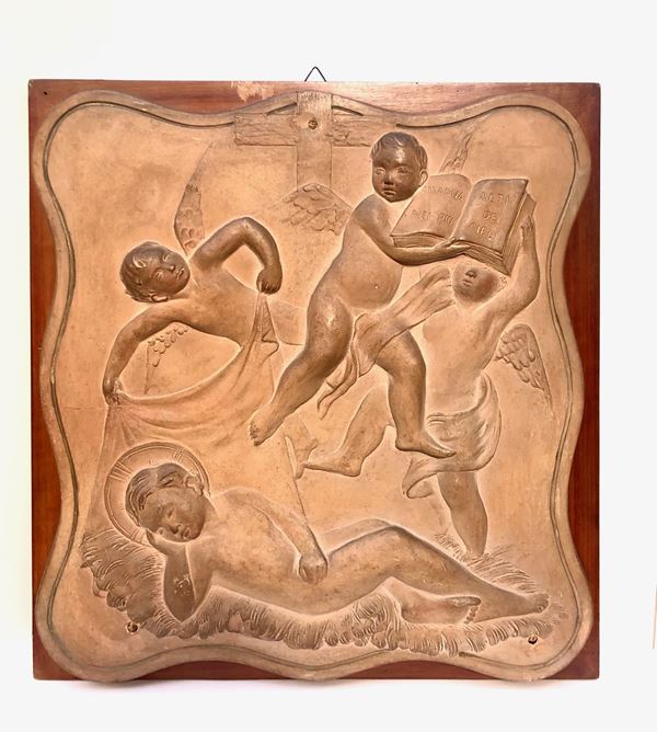 SCULTORE DELLA PRIMA METÁ XX SECOLO, BASSORILIEVO CON PUTTI