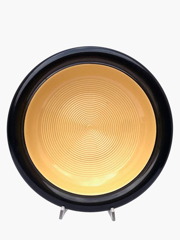 FRANCO BUCCI (1933-2002) PIATTO GIALLO E NERO, FIRMATO