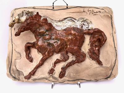 Umberto Ghersi (1913-1993), Cavalli, Terracotta Firmata