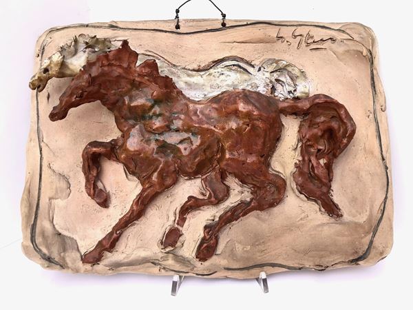 UMBERTO GHERSI (1913-1993), CAVALLI, TERRACOTTA FIRMATA