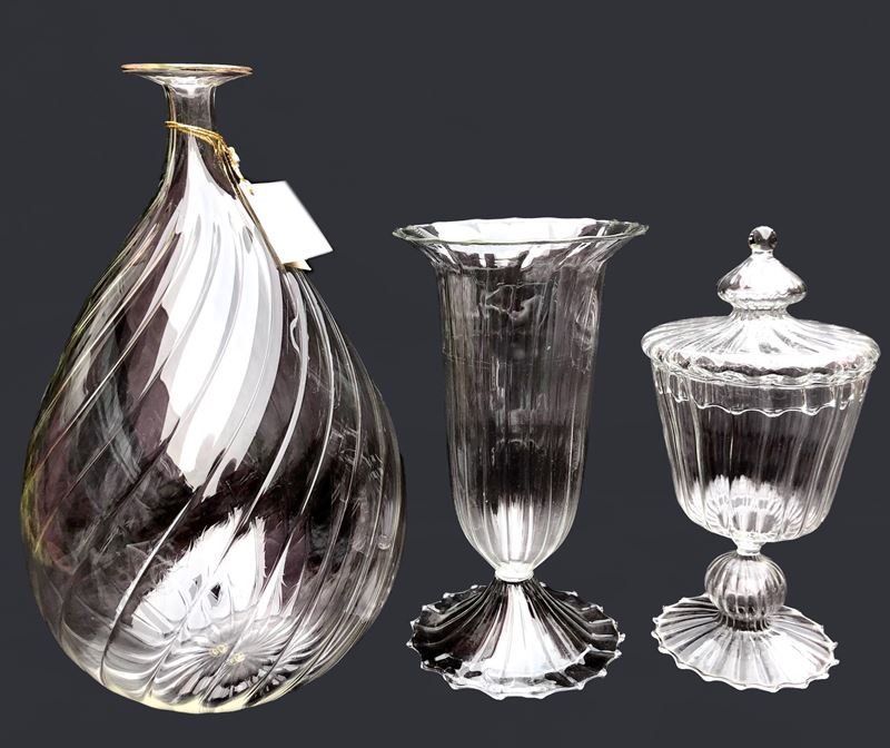 3 OGGETTI IN VETRO SOFFIATO SOTTILISSIMO  - Asta Art & Trouvailles. Oltre 200 lotti ad offerta libera - Cambi Casa d'Aste