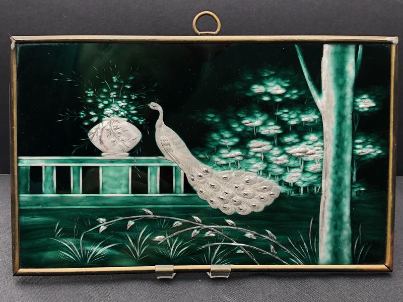 PANNELLO IN VETRO MOLATO E ARGENTATO 1920 ca.  - Auction Art and Trouvailles. Over 200 free-bid lots - Cambi Casa d'Aste