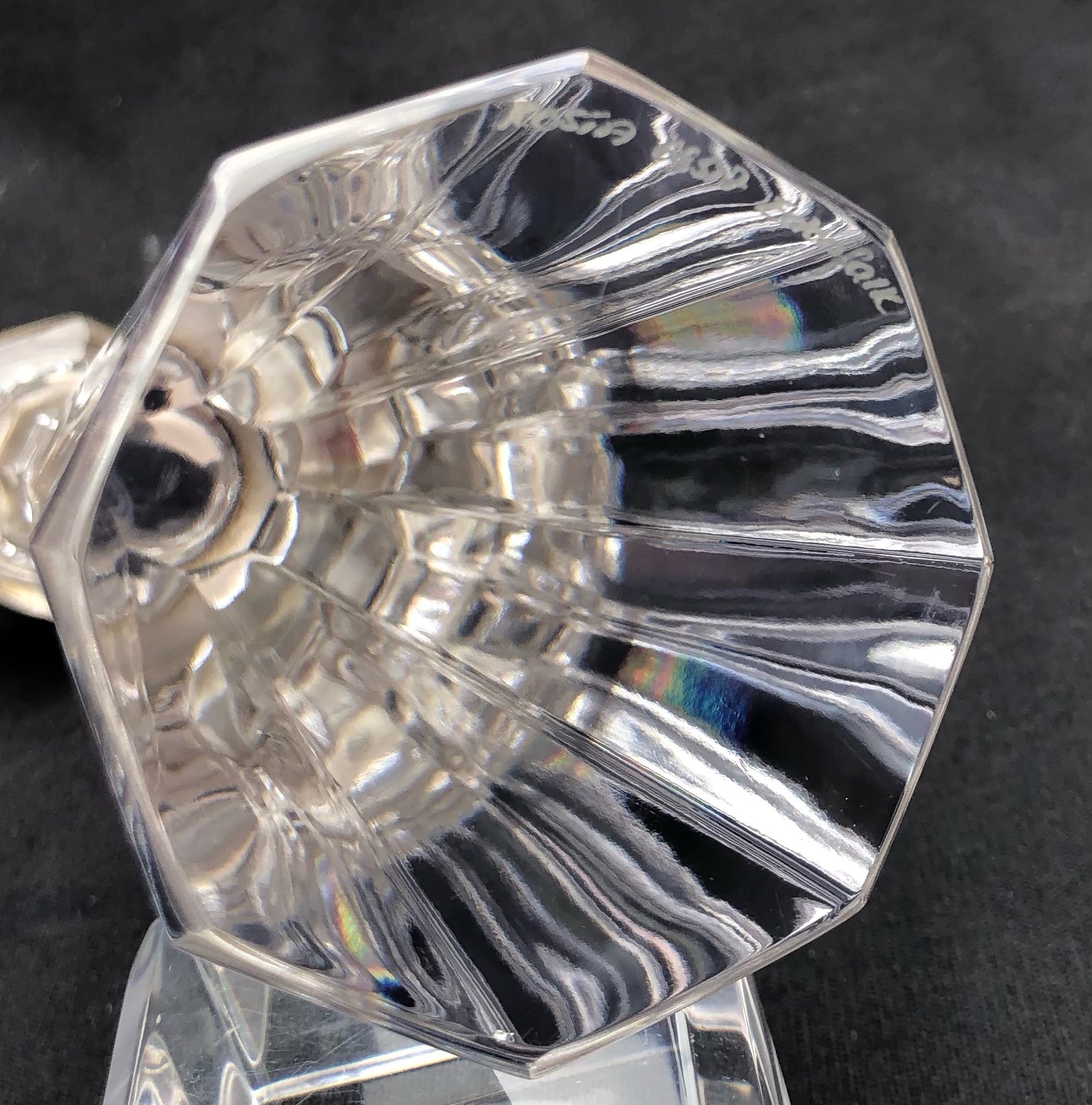 Kosta Boda Candeliere in Cristallo con Bordo in Argento